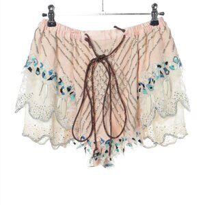 Louis Vuitton Lace Silk Boho-style Short Pant Pink